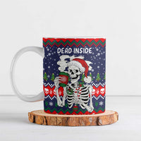 Dead Inside But Jolly Af Christmas Skeleton Ceramic Mug Xmas Holiday Patterns - Wonder Print Shop