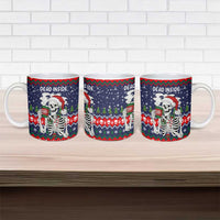 Dead Inside But Jolly Af Christmas Skeleton Ceramic Mug Xmas Holiday Patterns - Wonder Print Shop