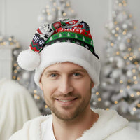 Dead Inside But Jolly Af Christmas Skeleton Christmas Santa Hat Xmas Holiday Patterns - Wonder Print Shop