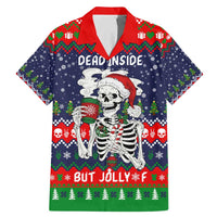 Dead Inside But Jolly Af Christmas Skeleton Family Matching Mermaid Dress and Hawaiian Shirt Xmas Holiday Patterns - Wonder Print Shop