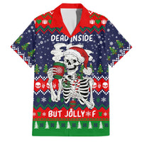 Dead Inside But Jolly Af Christmas Skeleton Family Matching Puletasi and Hawaiian Shirt Xmas Holiday Patterns - Wonder Print Shop
