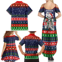 Dead Inside But Jolly Af Christmas Skeleton Family Matching Summer Maxi Dress and Hawaiian Shirt Xmas Holiday Patterns - Wonder Print Shop