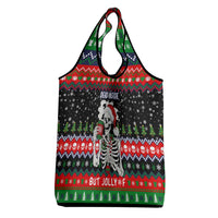 Dead Inside But Jolly Af Christmas Skeleton Grocery Bag Xmas Holiday Patterns - Wonder Print Shop