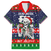 Dead Inside But Jolly Af Christmas Skeleton Hawaiian Shirt Xmas Holiday Patterns - Wonder Print Shop