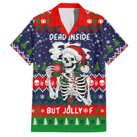 Dead Inside But Jolly Af Christmas Skeleton Hawaiian Shirt Xmas Holiday Patterns - Wonder Print Shop