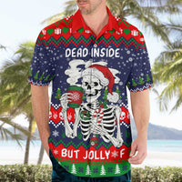 Dead Inside But Jolly Af Christmas Skeleton Hawaiian Shirt Xmas Holiday Patterns - Wonder Print Shop