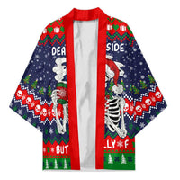 Dead Inside But Jolly Af Christmas Skeleton Kimono Xmas Holiday Patterns - Wonder Print Shop