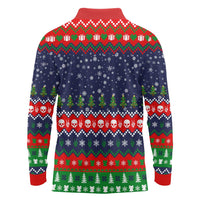 Dead Inside But Jolly Af Christmas Skeleton Long Sleeve Polo Shirt Xmas Holiday Patterns - Wonder Print Shop