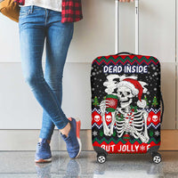 Dead Inside But Jolly Af Christmas Skeleton Luggage Cover Xmas Holiday Patterns - Wonder Print Shop