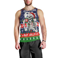 Dead Inside But Jolly Af Christmas Skeleton Men Tank Top Xmas Holiday Patterns - Wonder Print Shop
