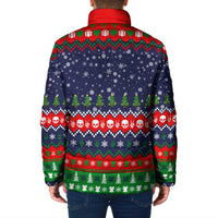 Dead Inside But Jolly Af Christmas Skeleton Padded Jacket Xmas Holiday Patterns - Wonder Print Shop
