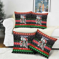 Dead Inside But Jolly Af Christmas Skeleton Pillow Cover Xmas Holiday Patterns - Wonder Print Shop