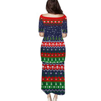 Dead Inside But Jolly Af Christmas Skeleton Puletasi Xmas Holiday Patterns - Wonder Print Shop