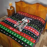 Dead Inside But Jolly Af Christmas Skeleton Quilt Xmas Holiday Patterns - Wonder Print Shop