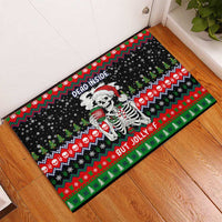 Dead Inside But Jolly Af Christmas Skeleton Rubber Doormat Xmas Holiday Patterns - Wonder Print Shop
