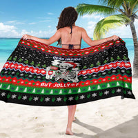 Dead Inside But Jolly Af Christmas Skeleton Sarong Xmas Holiday Patterns - Wonder Print Shop