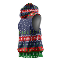 Dead Inside But Jolly Af Christmas Skeleton Sleeveless Hoodie Xmas Holiday Patterns - Wonder Print Shop