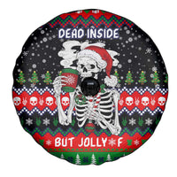 Dead Inside But Jolly Af Christmas Skeleton Spare Tire Cover Xmas Holiday Patterns - Wonder Print Shop