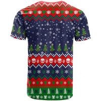 Dead Inside But Jolly Af Christmas Skeleton T Shirt Xmas Holiday Patterns - Wonder Print Shop