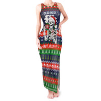 Dead Inside But Jolly Af Christmas Skeleton Tank Maxi Dress Xmas Holiday Patterns - Wonder Print Shop