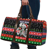 Dead Inside But Jolly Af Christmas Skeleton Travel Bag Xmas Holiday Patterns - Wonder Print Shop