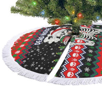 Dead Inside But Jolly Af Christmas Skeleton Tree Skirt Xmas Holiday Patterns - Wonder Print Shop