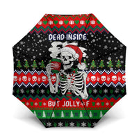 Dead Inside But Jolly Af Christmas Skeleton Umbrella Xmas Holiday Patterns - Wonder Print Shop
