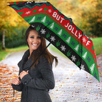 Dead Inside But Jolly Af Christmas Skeleton Umbrella Xmas Holiday Patterns - Wonder Print Shop