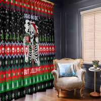 Dead Inside But Jolly Af Christmas Skeleton Window Curtain Xmas Holiday Patterns - Wonder Print Shop