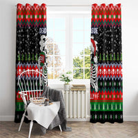 Dead Inside But Jolly Af Christmas Skeleton Window Curtain Xmas Holiday Patterns - Wonder Print Shop