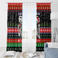 Dead Inside But Jolly Af Christmas Skeleton Window Curtain Xmas Holiday Patterns - Wonder Print Shop