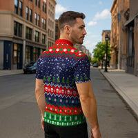 Dead Inside But Jolly Af Christmas Skeleton Zipper Polo Shirt Xmas Holiday Patterns - Wonder Print Shop