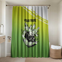 Personalized Skull Bowling Bathroom Set with Neon Green Strike Design - Edgy Bowler Style - Wonder Print Shop