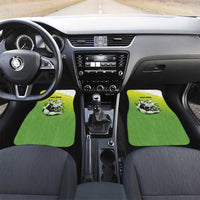 Personalized Skull Bowling Car Mats with Neon Green Strike Design - Edgy Bowler Style - Wonder Print Shop