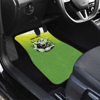Personalized Skull Bowling Car Mats with Neon Green Strike Design - Edgy Bowler Style - Wonder Print Shop