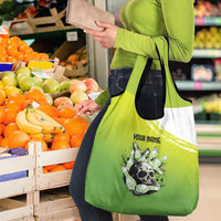 Personalized Skull Bowling Grocery Bag with Neon Green Strike Design - Edgy Bowler Style - Wonder Print Shop