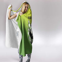 Personalized Skull Bowling Hooded Blanket with Neon Green Strike Design - Edgy Bowler Style - Wonder Print Shop