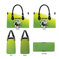 Personalized Skull Bowling Leather Bag with Neon Green Strike Design - Edgy Bowler Style - Wonder Print Shop