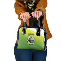 Personalized Skull Bowling Shoulder Handbag with Neon Green Strike Design - Edgy Bowler Style - Wonder Print Shop