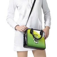 Personalized Skull Bowling Shoulder Handbag with Neon Green Strike Design - Edgy Bowler Style - Wonder Print Shop