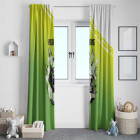 Personalized Skull Bowling Window Curtain with Neon Green Strike Design - Edgy Bowler Style - Wonder Print Shop