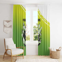 Personalized Skull Bowling Window Curtain with Neon Green Strike Design - Edgy Bowler Style - Wonder Print Shop