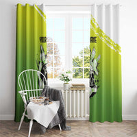 Personalized Skull Bowling Window Curtain with Neon Green Strike Design - Edgy Bowler Style - Wonder Print Shop