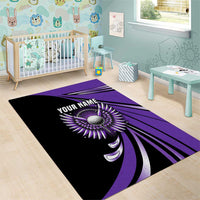 Personalized Purple Winged Golf Ball Area Rug Bold Golf Graphic Design - Wonder Print Shop