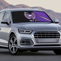 Personalized Purple Winged Golf Ball Auto Sun Shade Bold Golf Graphic Design - Wonder Print Shop