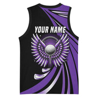 Personalized Purple Winged Golf Ball Basketball Jersey Bold Golf Graphic Design - Wonder Print Shop