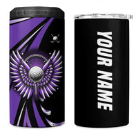 Personalized Purple Winged Golf Ball 4 in 1 Can Cooler Tumbler Bold Golf Graphic Design - Wonder Print Shop