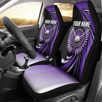 Personalized Purple Winged Golf Ball Car Seat Cover Bold Golf Graphic Design - Wonder Print Shop