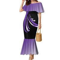 Personalized Purple Winged Golf Ball Family Matching Mermaid Dress and Hawaiian Shirt Bold Golf Graphic Design - Wonder Print Shop