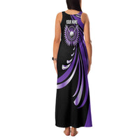 Personalized Purple Winged Golf Ball Family Matching Tank Maxi Dress and Hawaiian Shirt Bold Golf Graphic Design - Wonder Print Shop